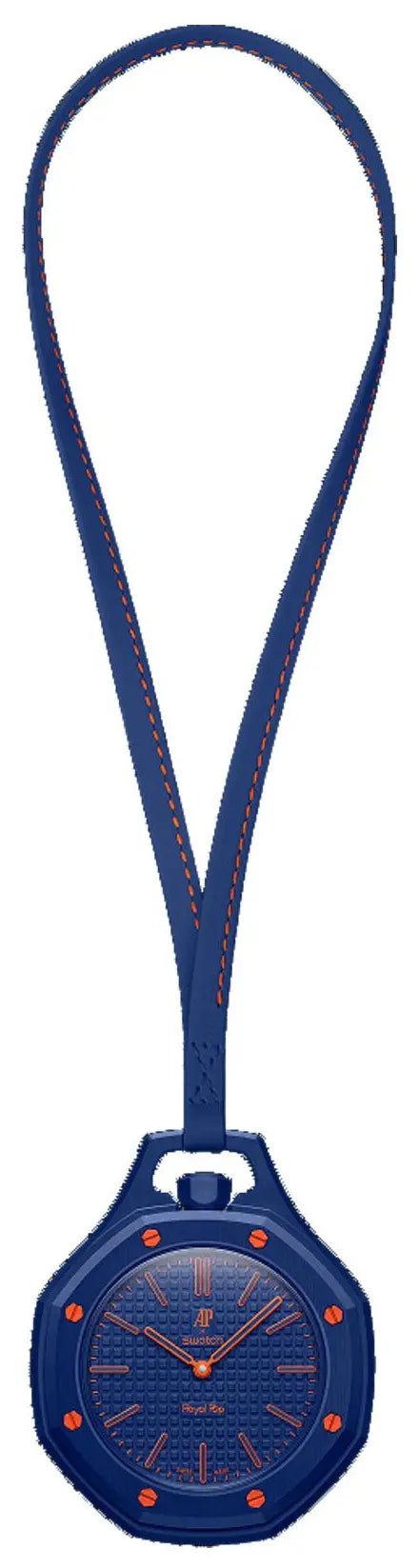 Octa Oro (Navy Blue / Orange) Pocket Watch - Luxury Watch
