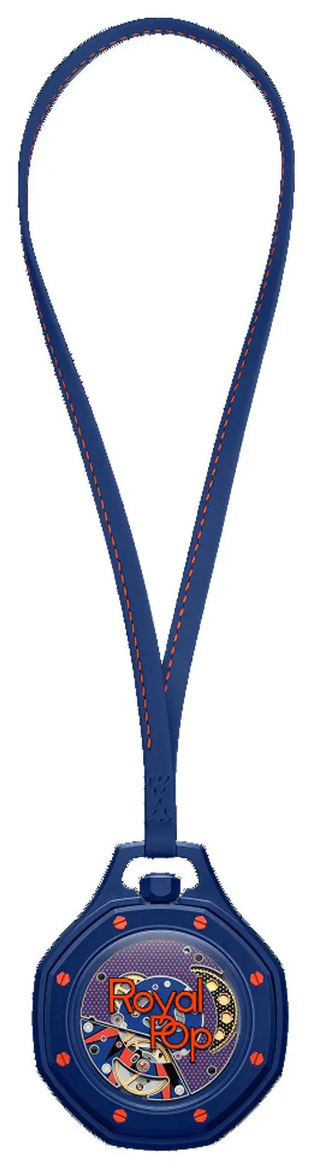 Octa Oro (Navy Blue / Orange) Pocket Watch - Luxury Watch