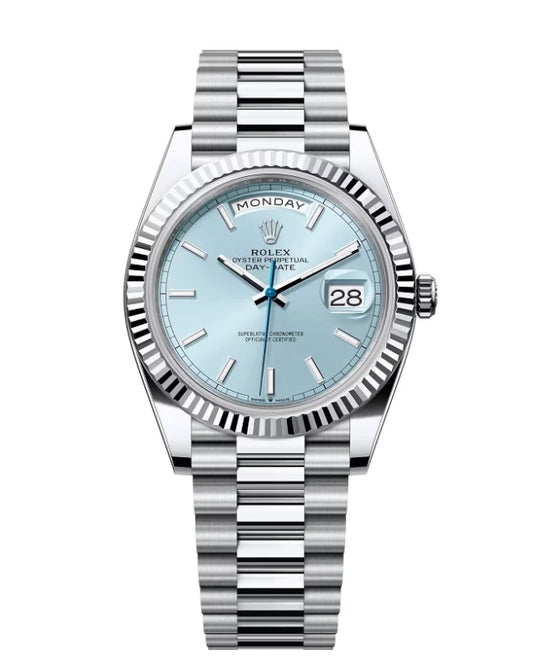 Stainless Steel Day Week 40 Light blue Dial - Luxury Watch