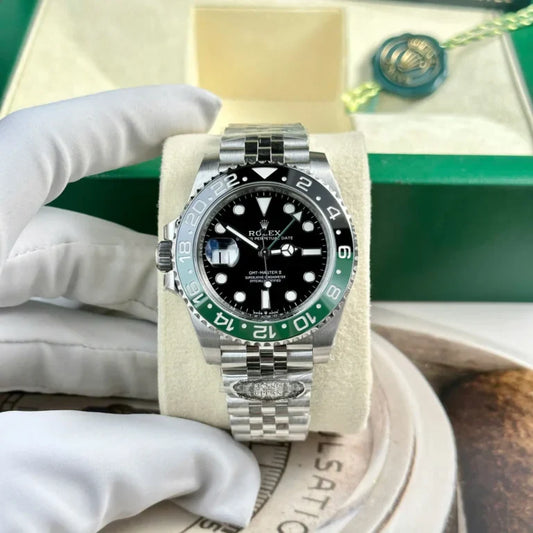 Pilot Watch II Black Dial Multi-Link (Green and Black) - Luxury Watch