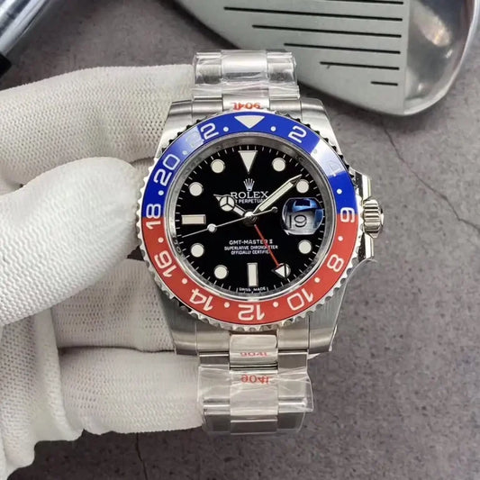 Pilot Watch II Three-Link Bracelet (Blue and Red) - Luxury Watch