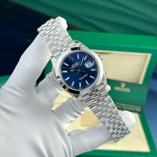 41mm Stainless Steel Multi Link Steel Blue Dial