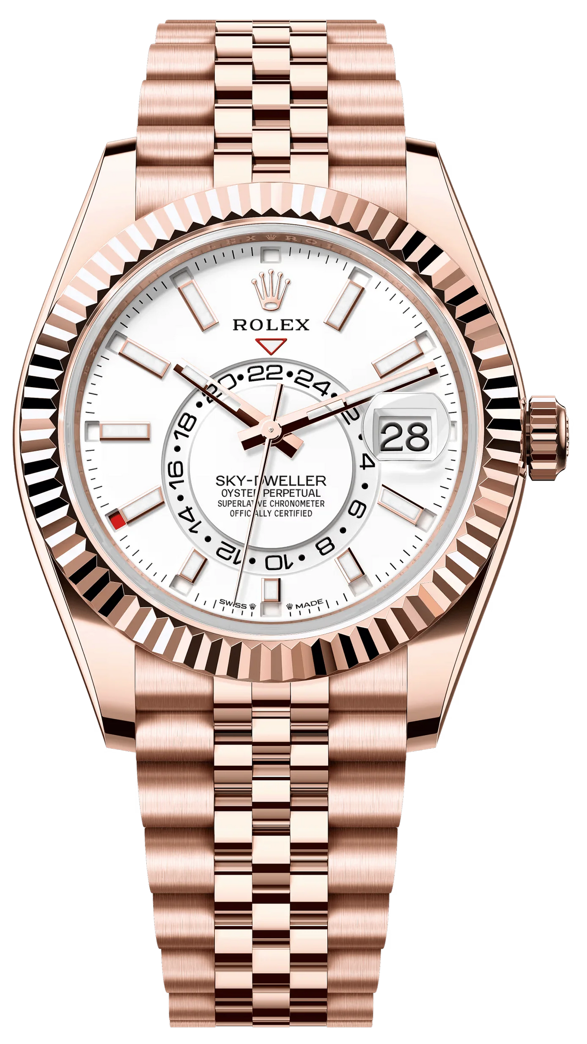 Rosegold Three-Link Bracelet (White Dial) - Luxury Watch