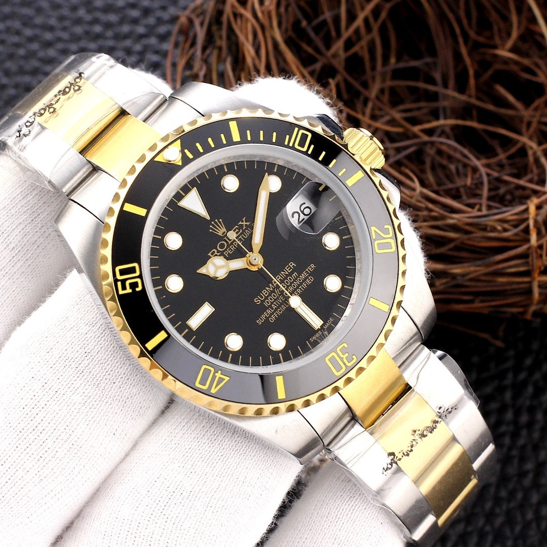 Sports Watch Date Two-Tone Steel 41mm (Black Dial) - Luxury Watch