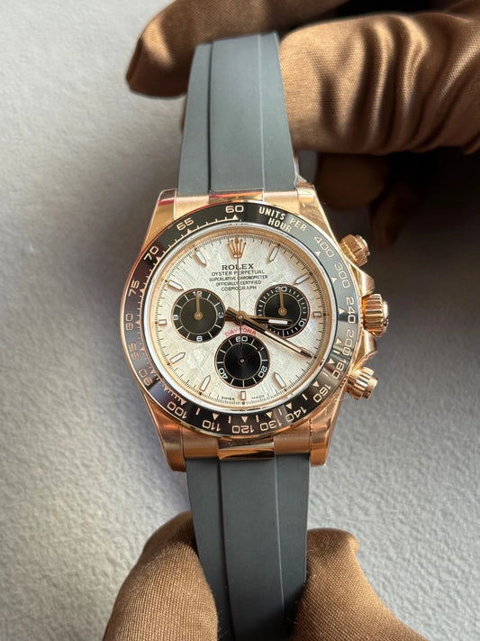 Rosegold rubber (White Moon Dial) - Luxury Watch