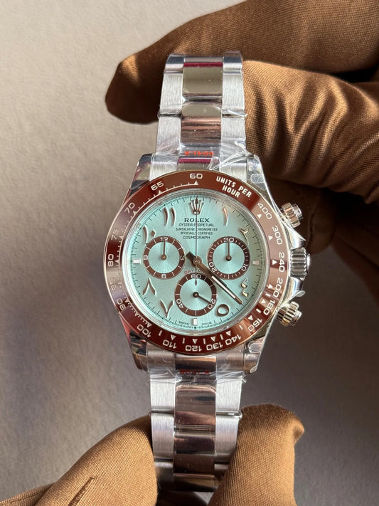 Stainless Steel 3-Link Bracelet (Blue Arabic Marker Dial) - Luxury Watch