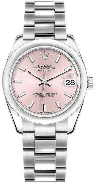 31mm Stainless Steel Three-Link Bracelet Pink Dial- Luxury Watch
