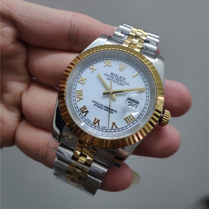 Ladies 28mm Two-Tone Stainless Steel (White Dial) – Luxury Watch