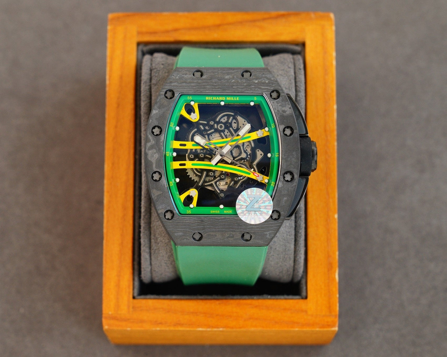 Carbon Sports Watch Green Rubber Green and Yellow Dial- Luxury Watch