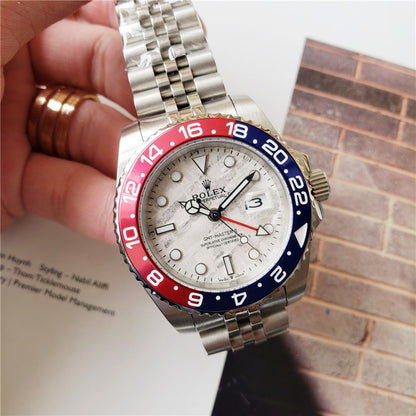 Pilot Watch II Multi-Link Moon Dial (Blue and Red) - Luxury Watch