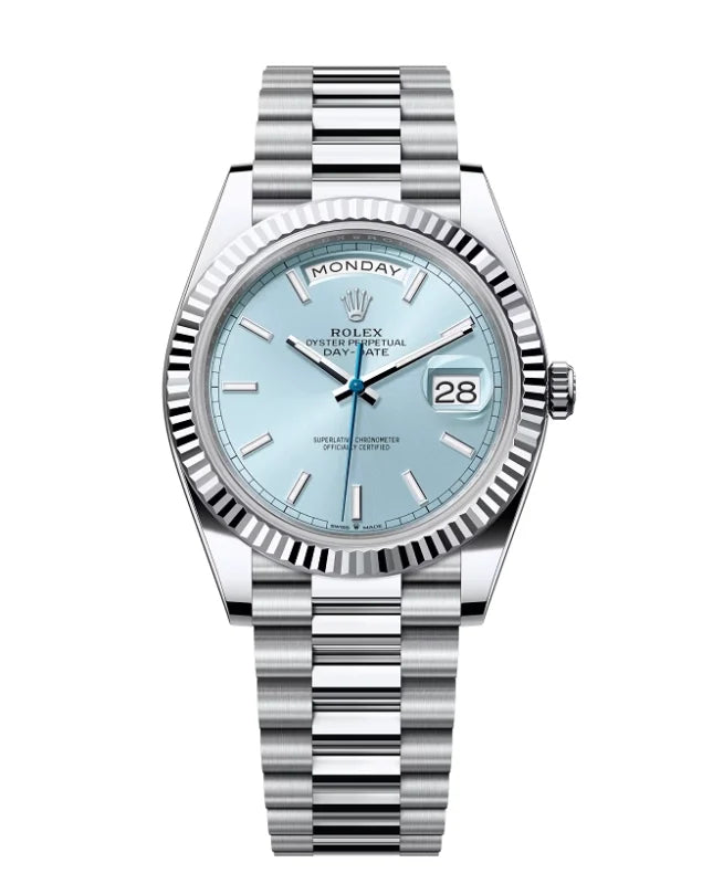 Stainless Steel Day Week 40 Light blue Dial - Luxury Watch