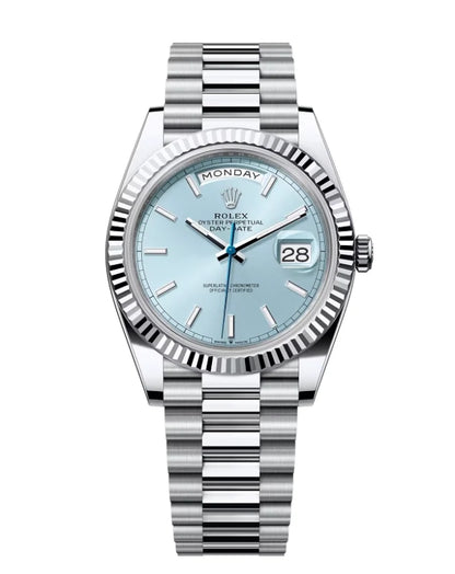 Stainless Steel Day Week 40 Light blue Dial - Luxury Watch