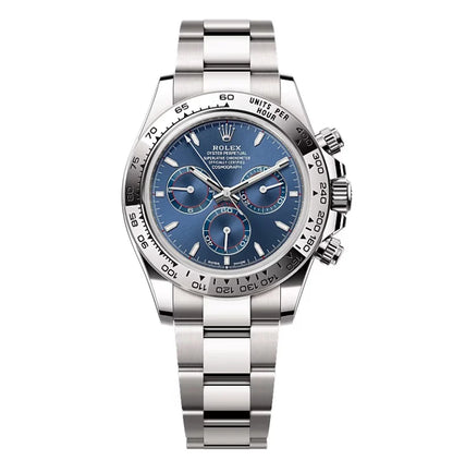 White Gold Stainless Steel (Blue Dial) - Luxury Watch