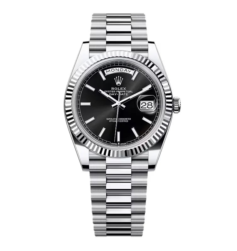 Stainless Steel Day week 40 Black Dial - Luxury Watch