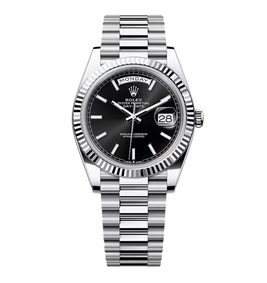 Stainless Steel Day week 40 Black Dial - Luxury Watch