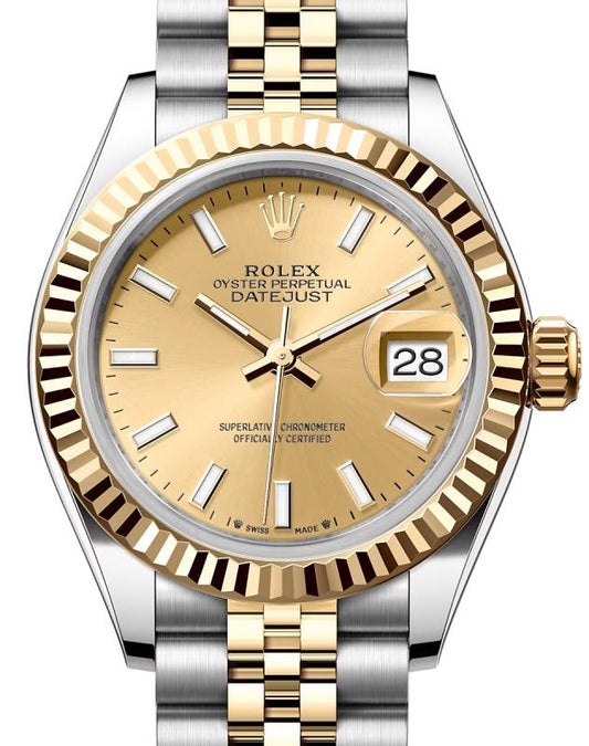 Ladies 28mm Two-Tone Yellow Gold & Steel (Champagne Dial) – Luxury Watch