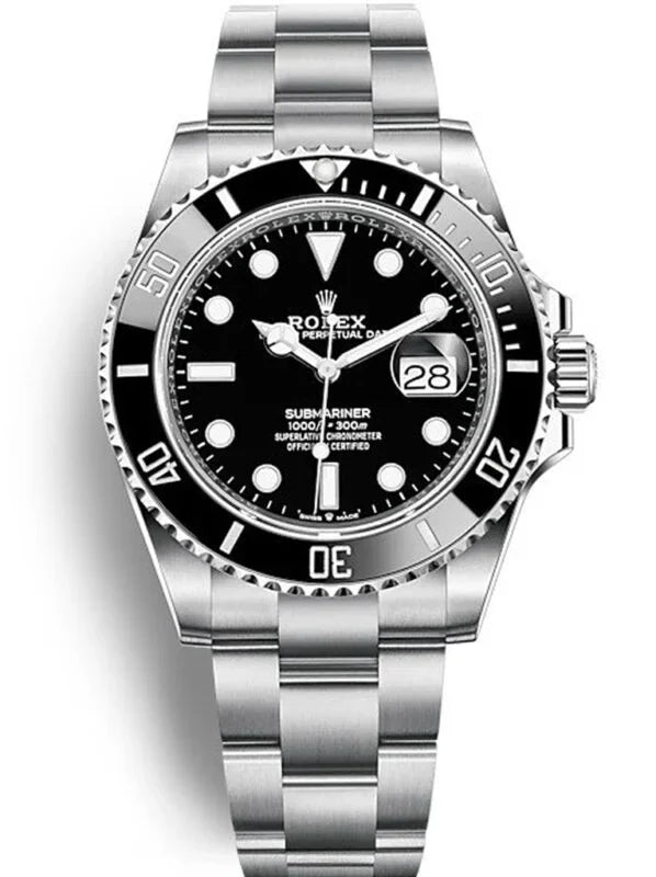 Sports watch Stainless Steel 41mm Date (Black Dial) - Luxury Watch
