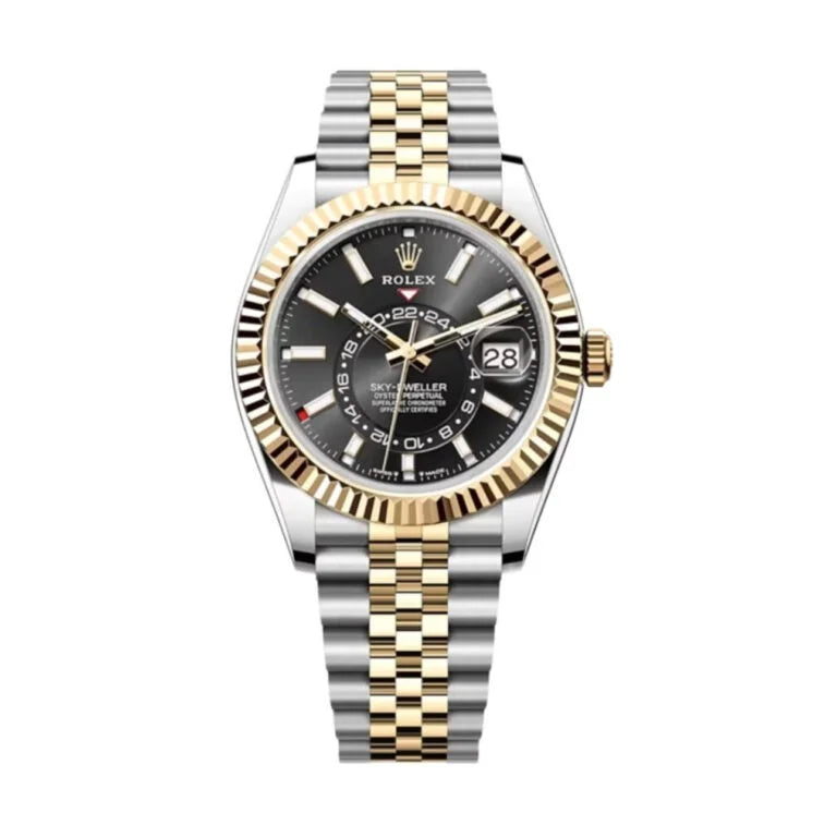 Stainless Steel & Yellow Gold Multi-Link (Black Dial) - Luxury Watch
