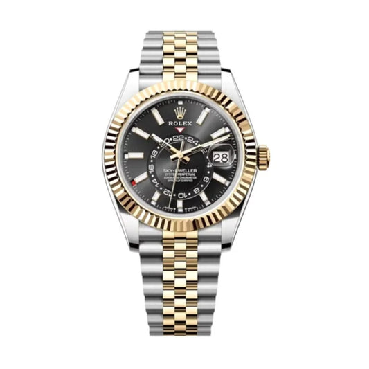 Stainless Steel & Yellow Gold Multi-Link (Black Dial) - Luxury Watch