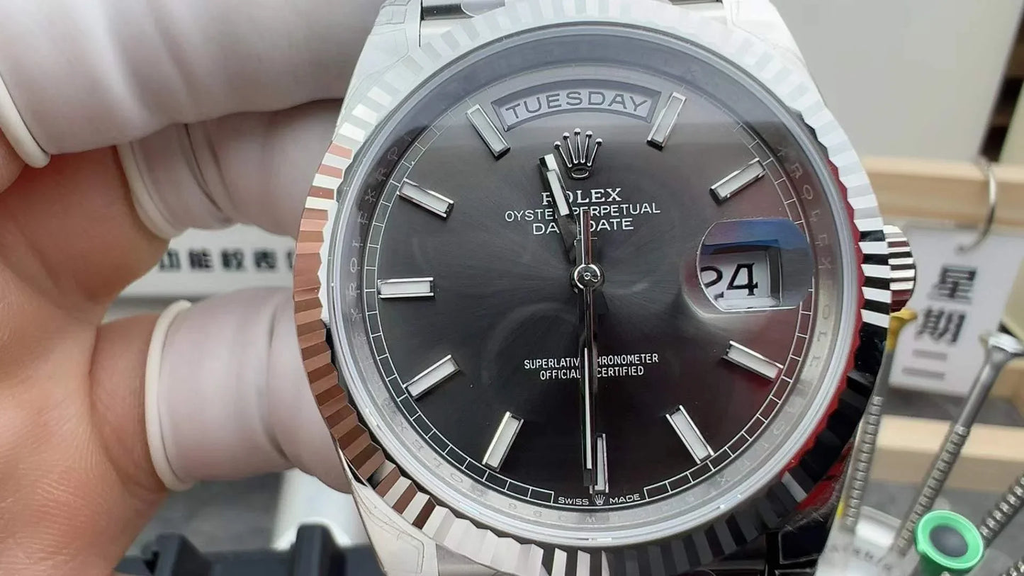 Stainless Steel Day Week 40 Gray Dial - Luxury Watch