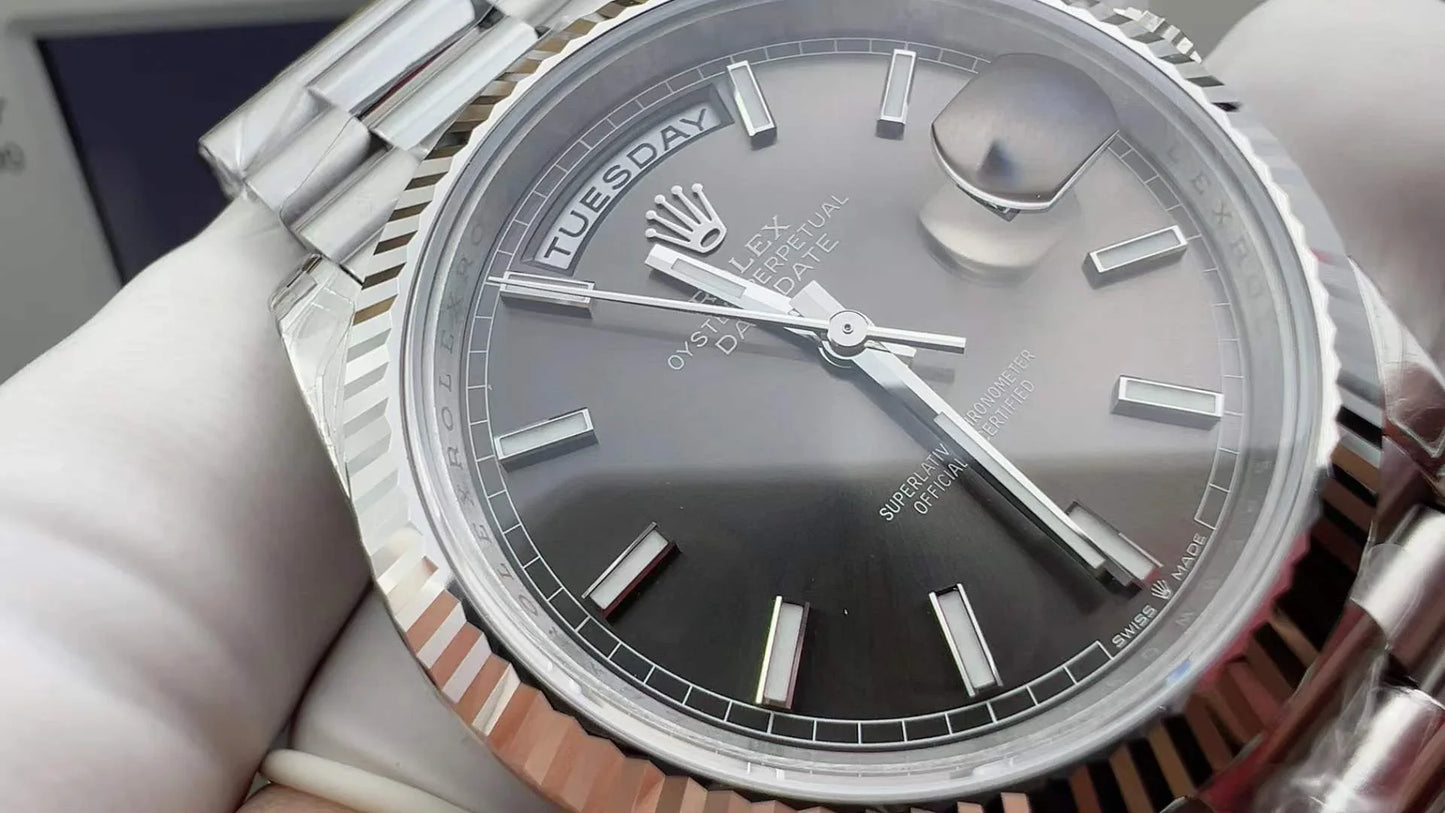Stainless Steel Day Week 40 Gray Dial - Luxury Watch