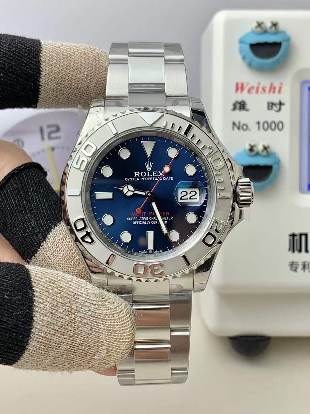 Palladium Dial Three-Link Bracelet (Blue Dial) - Luxury Watch