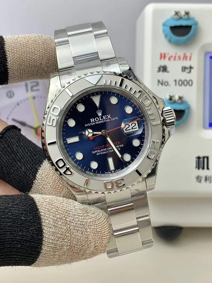 Palladium Dial Three-Link Bracelet (Blue Dial) - Luxury Watch