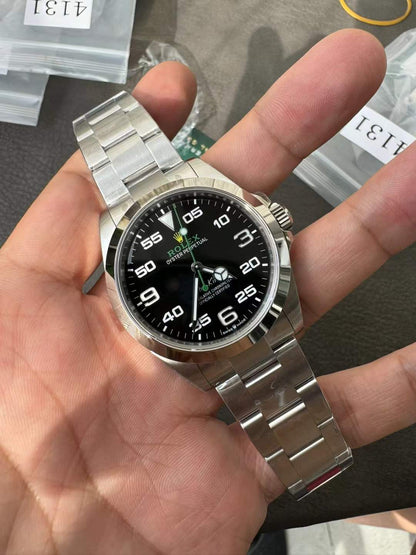 41mm Stainless Steel Three-Link Bracelet black Green Dial- Luxury Watch