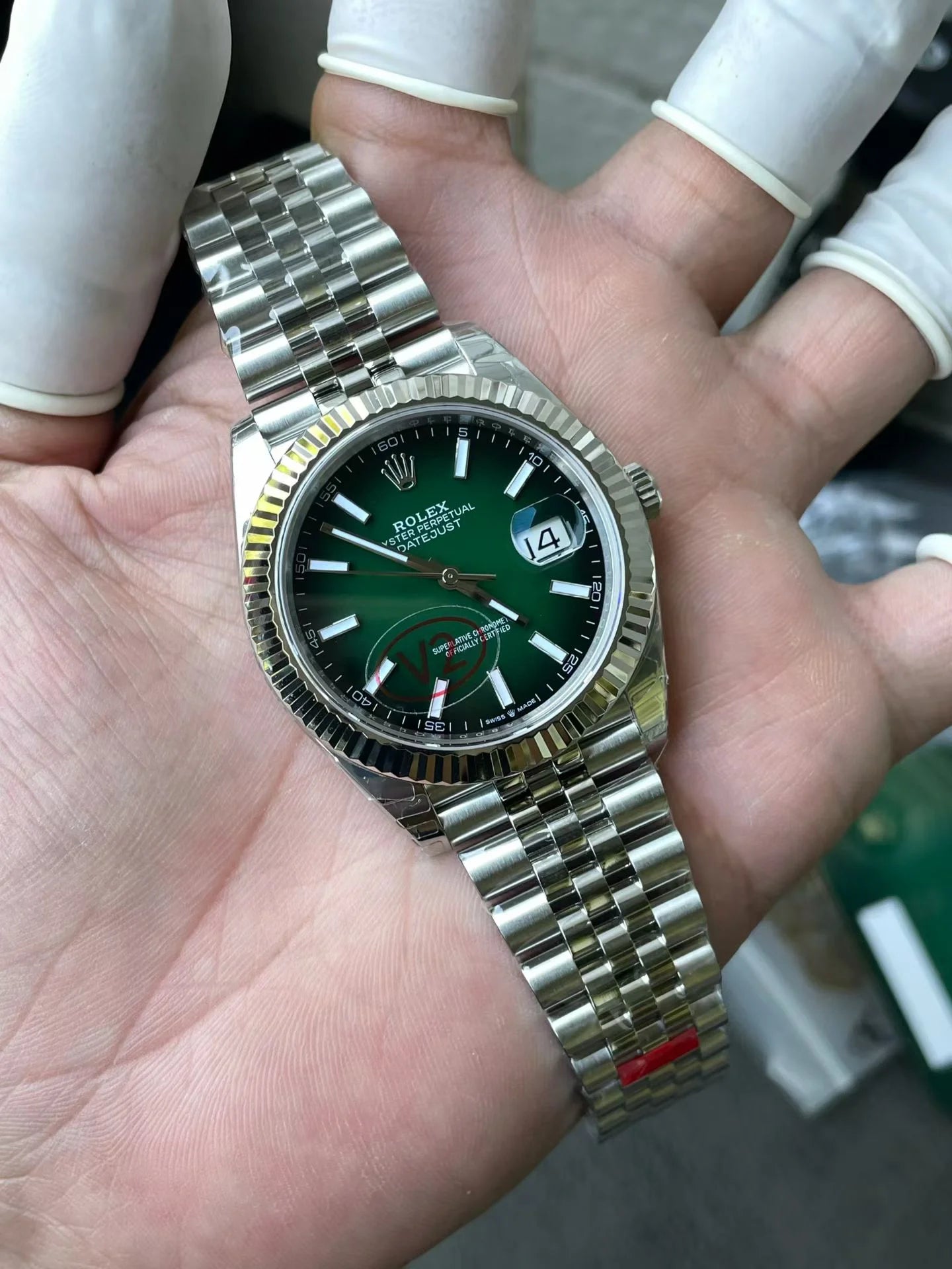 41mm Stainless Steel Multi-Link (green gradient Dial) - Luxury Watch