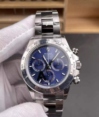 White Gold Stainless Steel (Blue Dial) - Luxury Watch