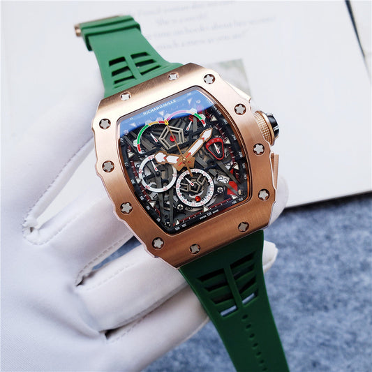 Carbon Sports Watch Rubber Green and Bronze Dial- Luxury Watch