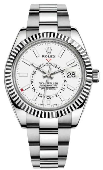 Stainless Steel Three-Link Bracelet (White Dial) - Luxury Watch