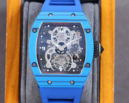Carbon Sports Watch Blue Rubber Black Dial- Luxury Watch