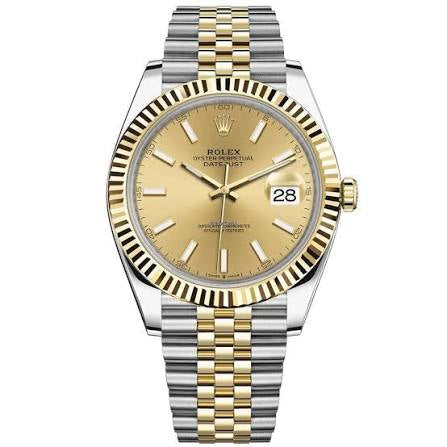 41mm Yellow Gold and Steel Multi-Link (Champagne Dial) - Luxury Watch