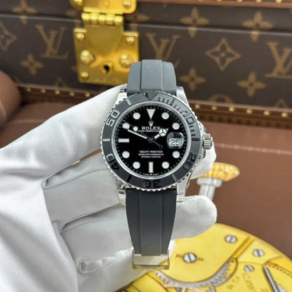 Stainless Steel Black Dial (Rubber) - Luxury Watch