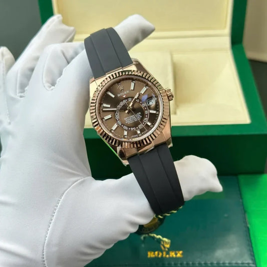 Rose Gold Rubber (Chocolate Dial) - Luxury Watch