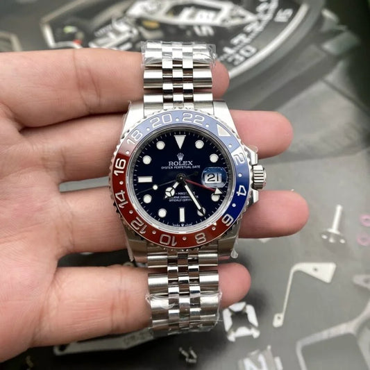 Pilot Watch II Multi-Link (Blue and Red) - Luxury Watch