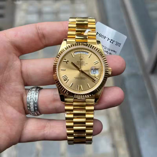 Executive Watch Gold Champagne Roman Numerals Dial