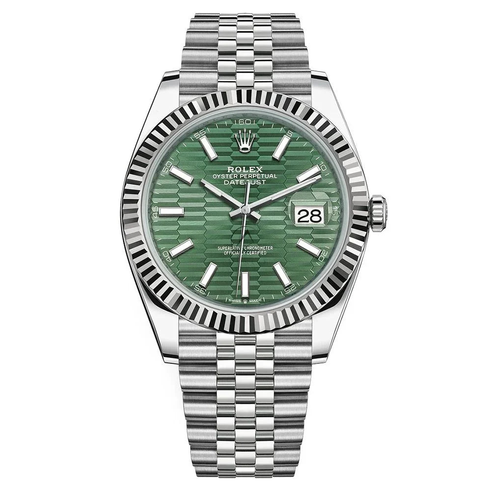 41mm Stainless Steel Green Honey Comb Dial