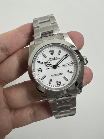 41mm Stainless Steel Multi-Link Bracelet White Dial- Luxury Watch