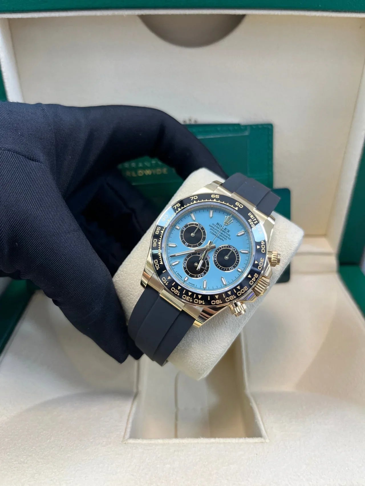 Yellow Gold Rubber (Tiffany Blue Dial) - Luxury Watch