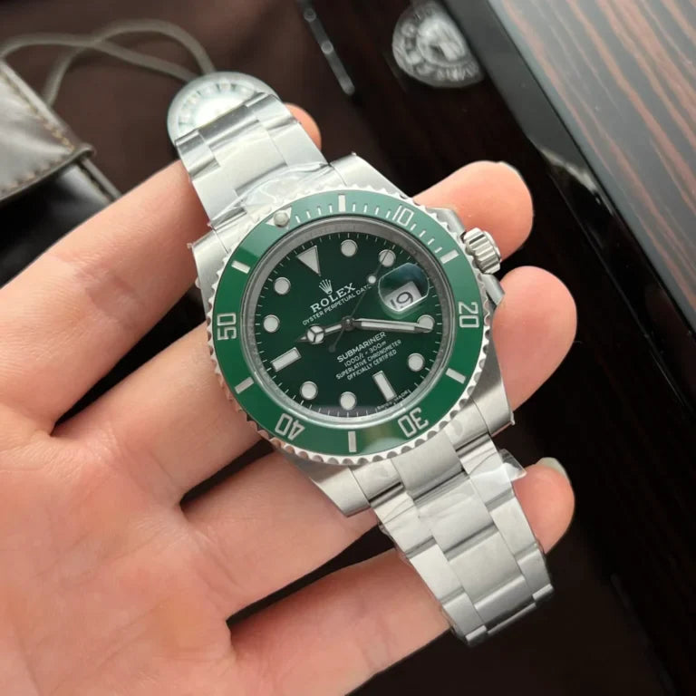 Sports Watch Stainless Steel Green Ceramic (Green Dial) - Luxury Watch