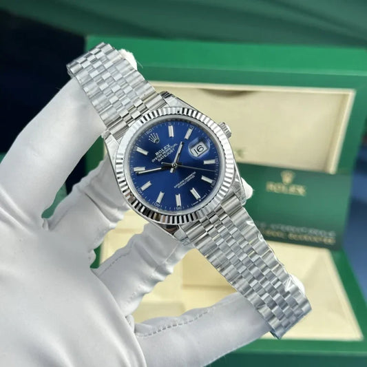 36mm Stainless Steel Blue Dial- Luxury Watch