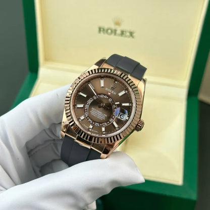Rose Gold Rubber (Chocolate Dial) - Luxury Watch