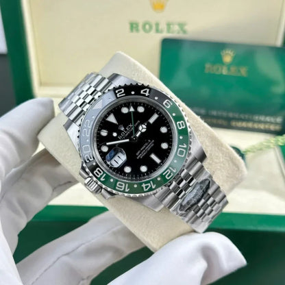 Pilot Watch II Black Dial Multi-Link (Green and Black) - Luxury Watch