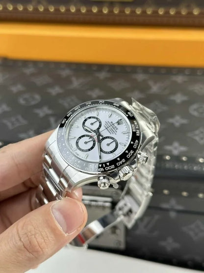 Ceramic Race Watch (White and Black Dial) - Luxury Watch