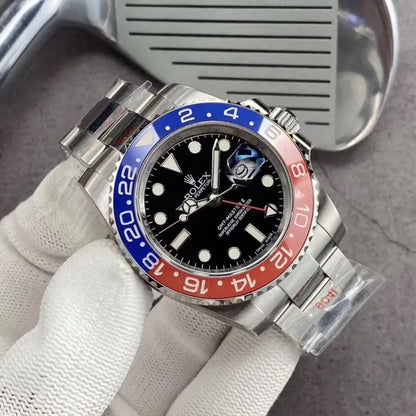 Pilot Watch II Three-Link Bracelet (Blue and Red) - Luxury Watch