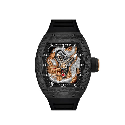 Carbon Sports Watch Black Rubber Eagle Black Dial- Luxury Watch