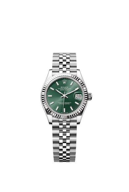 Ladies 28mm Fluted Stainless Steel (Green Dial) - Luxury Watch