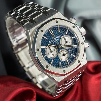 Stainless Steel 41mm Chronograph (Blue dial) - Luxury Watch